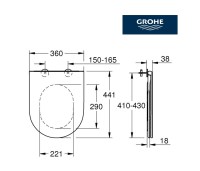 MEDIDAS ASIENTO y TAPA INODORO BAU GROHE